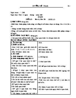 Giáo án Toán 2 tiết 13: 26 + 4; 36 + 24