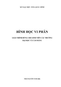 Giáo trình Hình học vi phân