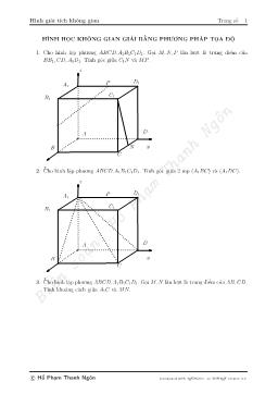 Hình học không gian giải bằng phương pháp tọa độ