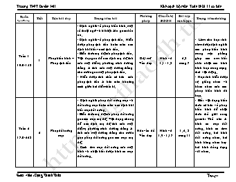 Kế hoạch bộ môn Toán Hình khối 11 cơ bản