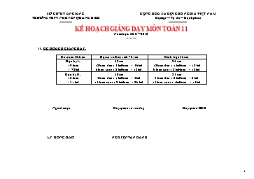 Kế hoạch giảng dạy môn Toán 11