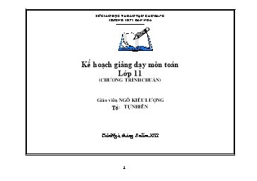 Kế hoạch giảng dạy môn toán lớp 11 (chương trình chuẩn)