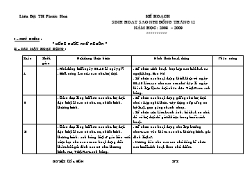 Kế hoạch sinh hoạt sao nhi đồng