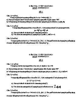 Kiểm tra 1 tiết chương I môn: Hình học 11