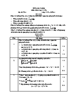 Kiểm tra 45 phút Môn: Hình học 11 Cb