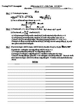 Kiểm tra học kì II – Môn Toán 11 - Trường THPT Hương khê
