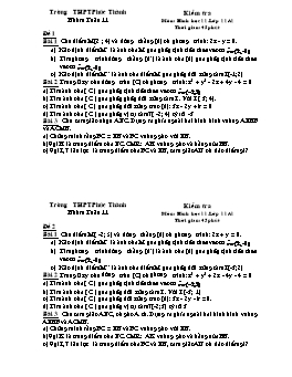 Kiểm tra Môn: Hình học 11 Lớp 11