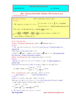 Luyện thi đại học Phương trình lượng giác (P4)