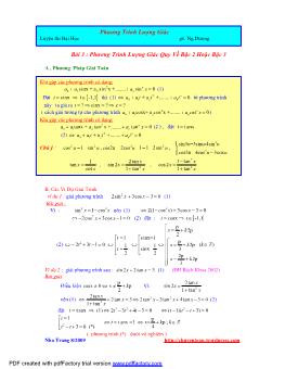 Luyện thi đại học Phương trình lượng giác (P5)