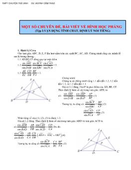 Một số Chuyên đề, bài viết về hình học phẳng