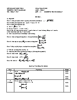 Ngân hàng đề môn: Toán lớp 11 chương trình chuẩn