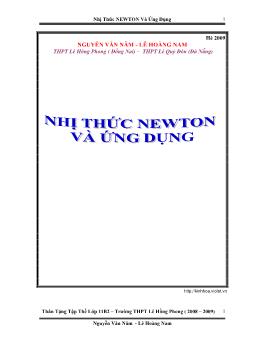 Nhị thức Newton và ứng dụng