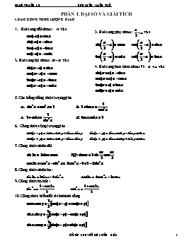 Ôn tập Chuyên đề Lượng giác