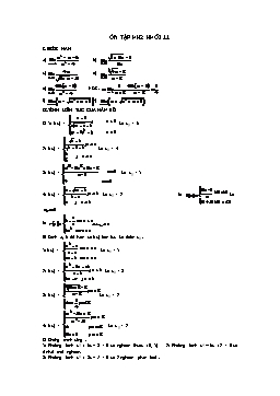 Ôn tập học kì 2 Giải tích khối 11