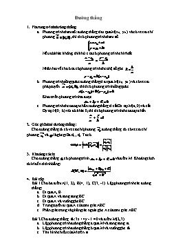 Ôn tập Phương trình Đường thẳng