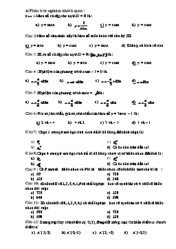 Ôn thi giữa học kì 1 Đại số 11