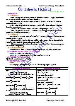 Ôn thi học kì I Khối 11 môn Toán