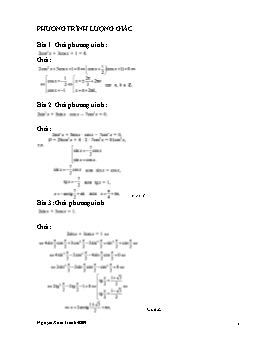 Phương trình Lượng giác (P4)