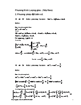 Phương trình Lượng giác ( tiếp theo)