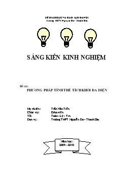 Sáng kiến kinh nghiệm Phương pháp tính thể tích khối đa diện