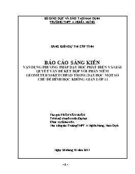 Sáng kiến kinh nghiệm Sử dụng phương pháp dạy học phát hiện và giải quyêt vấn đề kết hợp với phần mềm Geometer’s Sketchpad trong dạy học một số chủ đề của hình học không gian