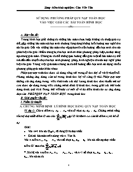 Sáng kiến kinh nghiệm Sử dụng phương pháp quy nạp toán học vào việc giải các bài toán hình học