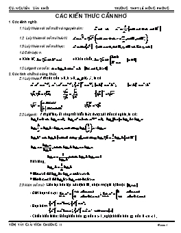 Tóm tắt Giải tích 11 Chương II