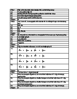 Trắc nghiệm Lại một cặp tính trạng